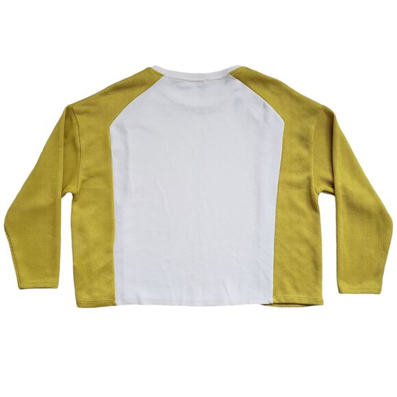 Zara Sweater Womens Medium Colorblock Ribbed Sleeves Sweatshirt Pullover - Picture 2 of 10